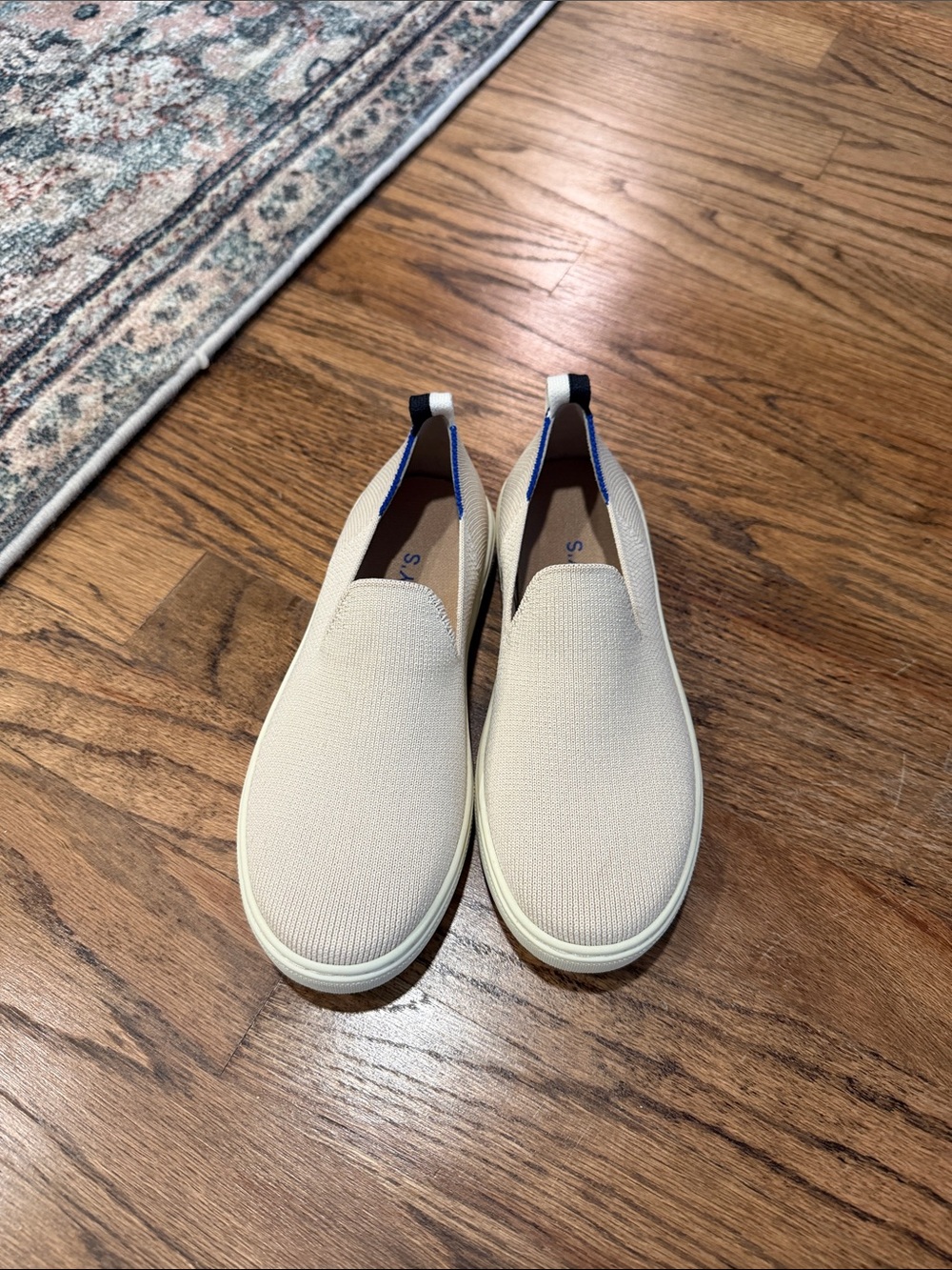 Kid’s Rothy Slip-On Canvas Sneakers in Cream